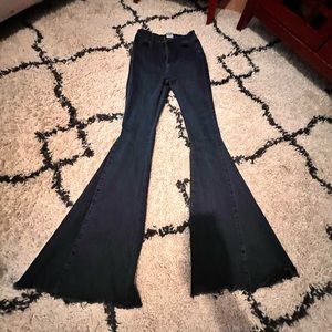 Dark washed bell bottoms